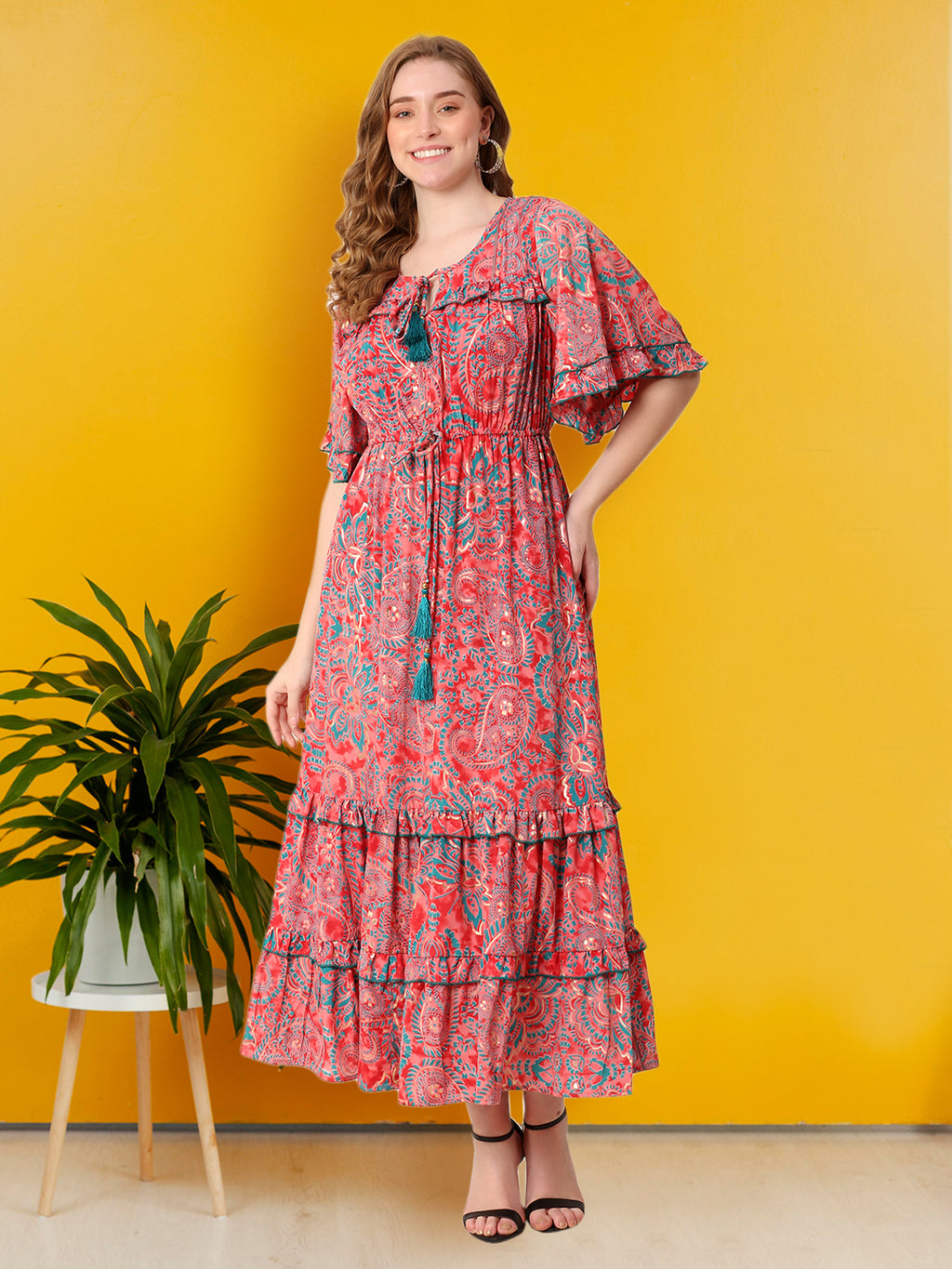 The Presence Dress – Ankle-Length Pink