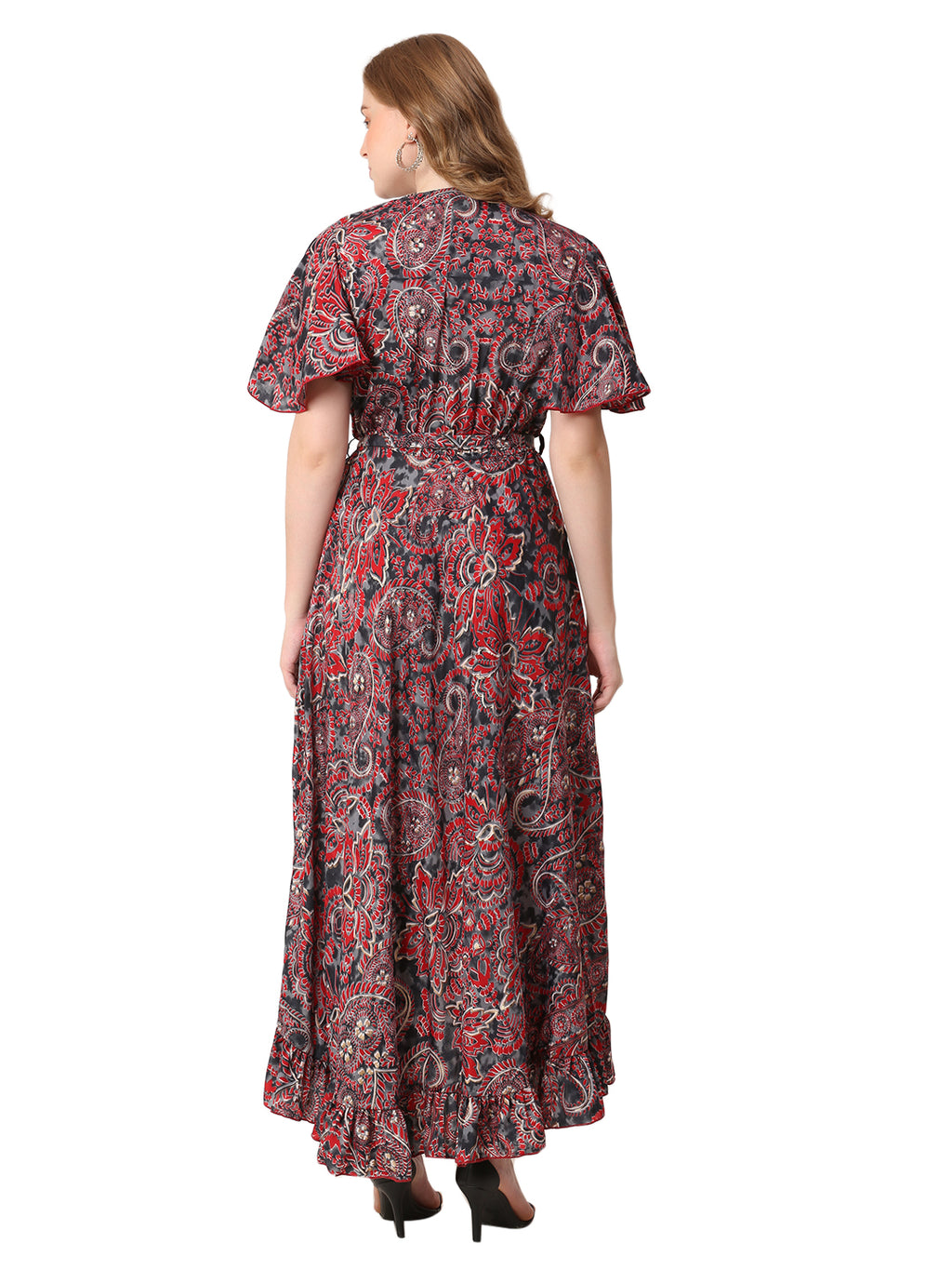 The Saffron Verse Dress – Red with Persian Print