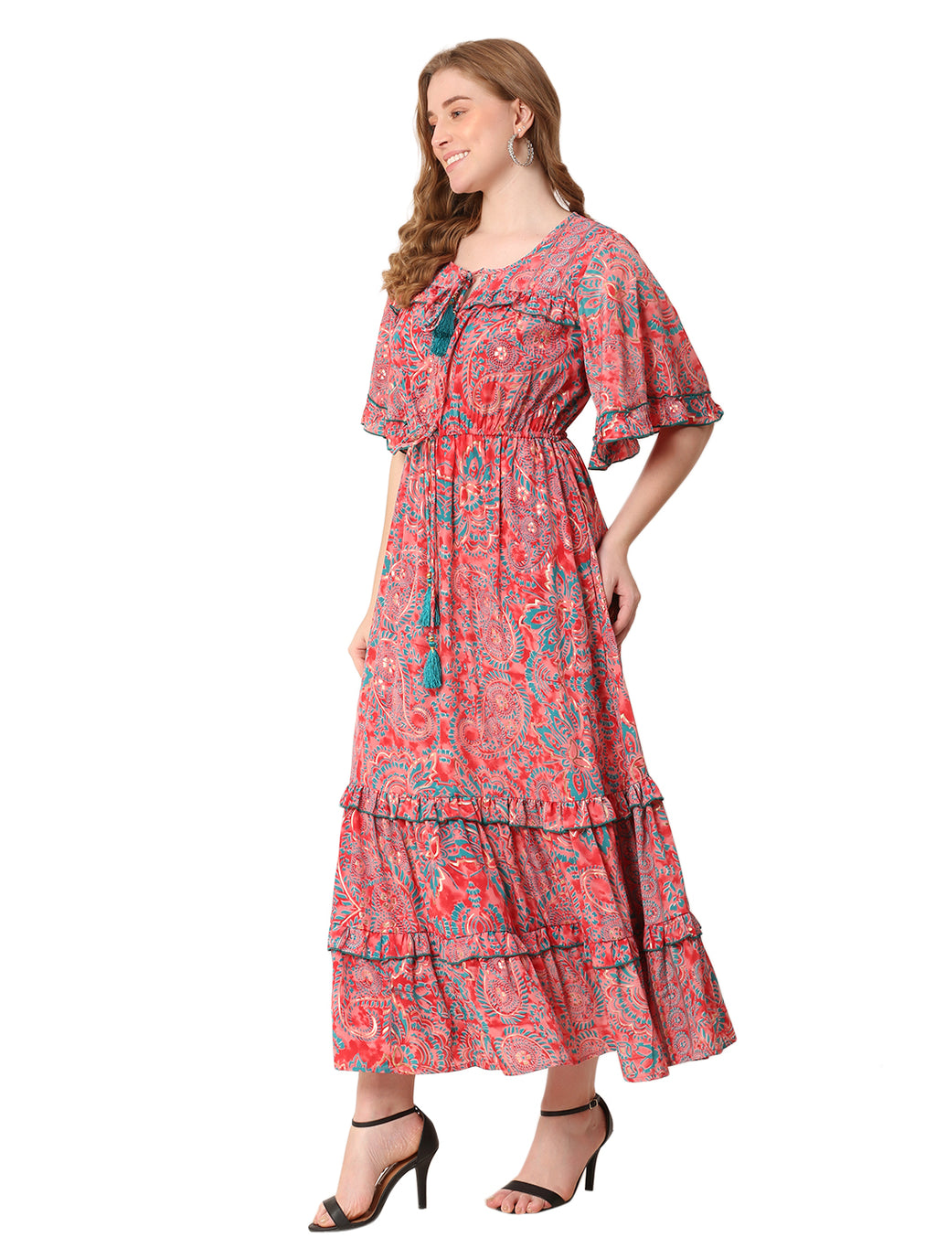 The Presence Dress – Ankle-Length Pink