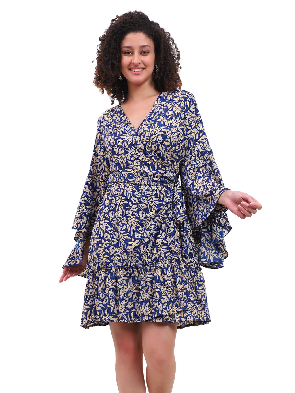 The Evergreen Dress – Leaf Pattern High Sleeve